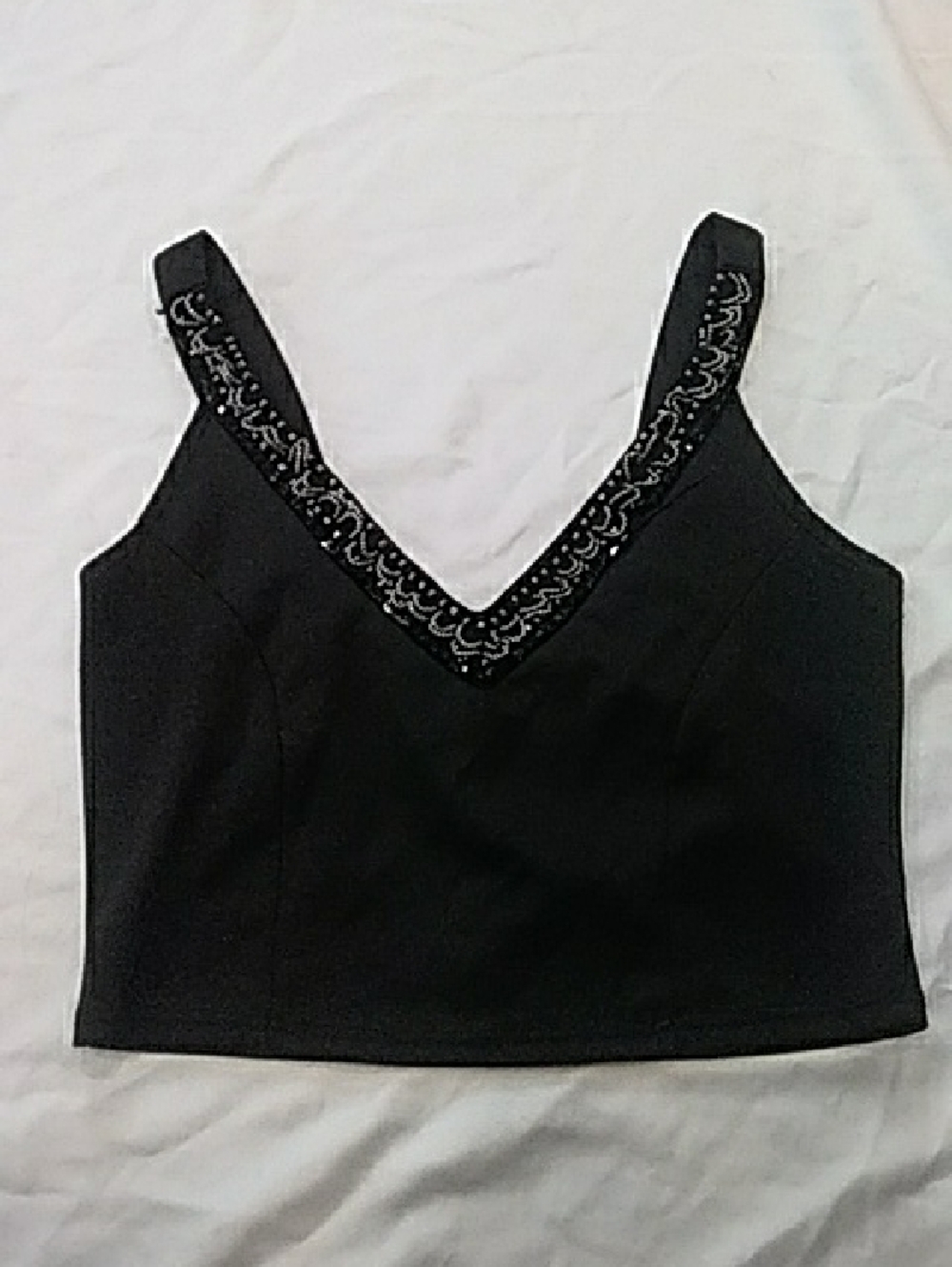 Body Central Black V-Neck Beaded Camisole